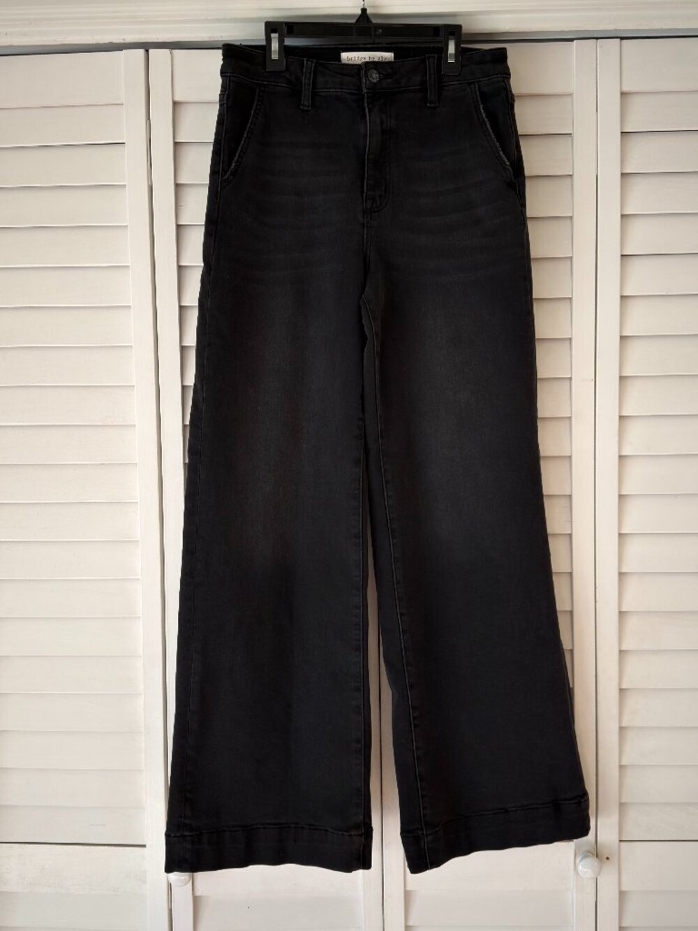 Bridge by Gly Super High Rise Wide Leg Jeans in Black - Size 6